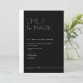 Carte d'invitation monochrome minimaliste moderne  (Debout devant)