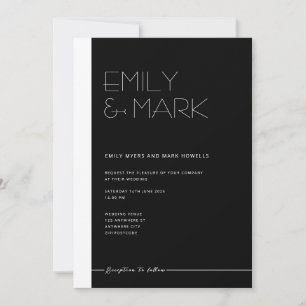 Carte d'invitation monochrome minimaliste moderne