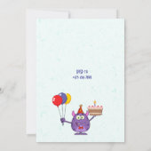 Carte d'invitation Monster Editable Anniversaire (Dos)