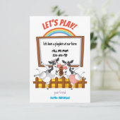 Carte d'invitation Moo-tastic Farm Playdate (Debout devant)