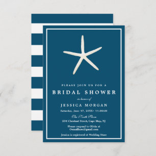 Carte d'invitation Nautical Starfish Bridal
