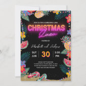 Carte d'invitation Neon Christmas Luau Party (Devant)