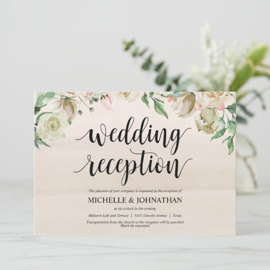 Carte d'invitation Neutral Spring Wedding (Debout devant)