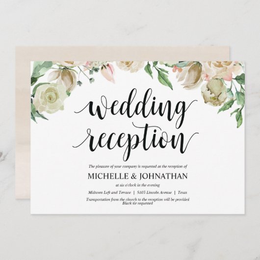 Carte d'invitation Neutral Spring Wedding (Devant / Derrière)