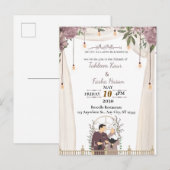 Carte d'invitation Nikaah musulmane élégante | Inv (Devant / Derrière)