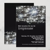 Carte d'invitation noire et blanche de la fête de  (Devant / Derrière)