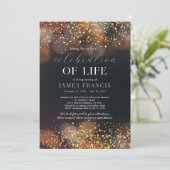 Carte d'invitation noire et dorée pour la célébrat (Debout devant)