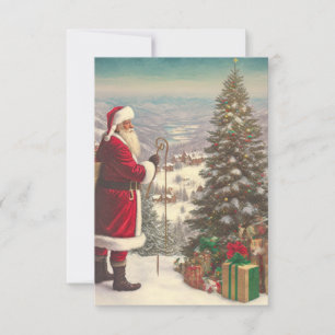 Carte d'invitation Nostalgie Père Noël Noël