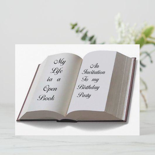 Carte d'invitation Open Book (Debout devant)