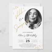 Carte d'invitation or surprise Anniversaire avec p (Devant)