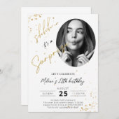 Carte d'invitation or surprise Anniversaire avec p (Devant / Derrière)