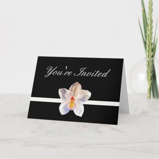 Carte d'invitation Orchidée Evénement Classique (Devant)