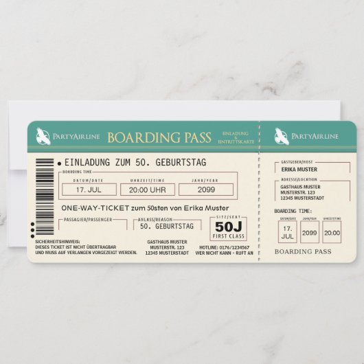 carte d'invitation originale pour le 50e anniversa (Devant)