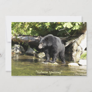 Carte d'invitation Ours Noir
