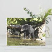 Carte d'invitation Ours Noir (Debout devant)