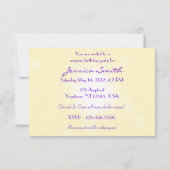 Carte d'invitation Papillon Violet Pêche (Dos)