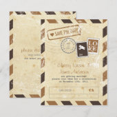 Carte d'invitation par avion vintage (Devant / Derrière)