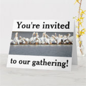 Carte d'invitation, Pélicans (Fleur jaune)