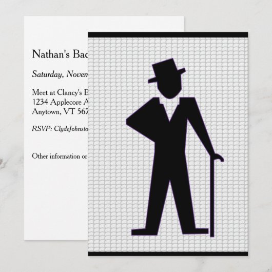 Carte d'invitation personnalisable pour enterremen (Devant / Derrière)