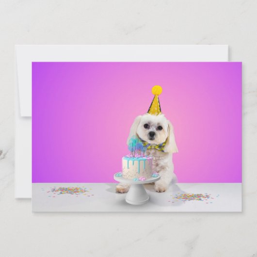 Carte d'invitation personnalisable pour fête plate (Devant)