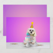 Carte d'invitation personnalisable pour fête plate (Devant / Derrière)