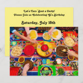 Carte d'invitation personnalisable pour fête Taco (Devant / Derrière)