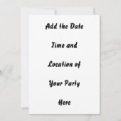 Carte d'invitation personnalisable pour une fête d (Dos)