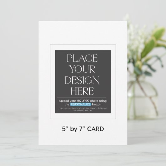 Carte d'invitation personnalisée 5 par 7 pouces (Debout devant)
