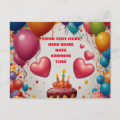 Carte d'invitation personnalisée d'anniversaire (Devant)