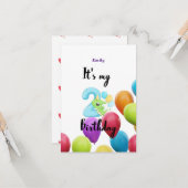 Carte d'invitation personnalisée de 2e année anniv (Devant/Arrière en situation)