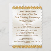 Carte d'invitation personnalisée dorée, 50e annive (Dos)