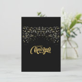 Carte d'invitation personnalisée élégante noire (Debout devant)