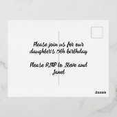 Carte d'invitation personnalisée Lilac Foil (Verso)