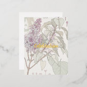 Carte d'invitation personnalisée Lilac Foil (Recto/Verso)