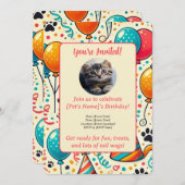 Carte d'invitation personnalisée pour animaux dome (Devant / Derrière)