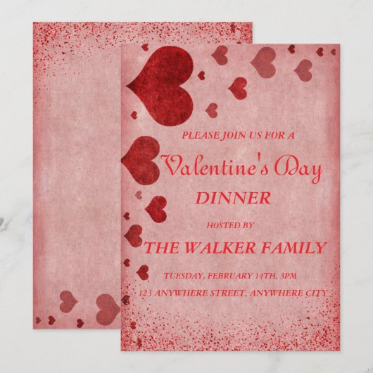 Carte d'invitation personnalisée pour la Saint-Val (Devant / Derrière)