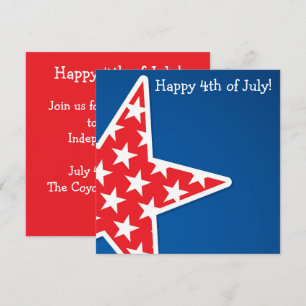 Carte d'invitation personnalisée pour le 4 juillet