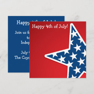 Carte d'invitation personnalisée pour le 4 juillet