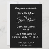 Carte d'invitation personnalisée pour les 30 ans n (Dos)