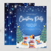 Carte d'invitation personnalisée pour Noël - Festi (Devant / Derrière)