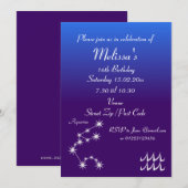 Carte d'invitation personnalisée pour une fête du (Devant / Derrière)