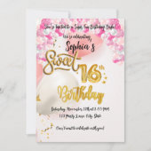 Carte d'invitation personnalisée Sweet 16 Annivers (Devant)