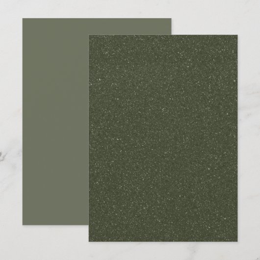 Carte d'invitation personnalisée Vert de mousse (Devant / Derrière)