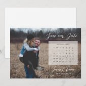Carte d'invitation photo calendrier Save the Date (Devant / Derrière)