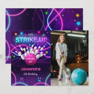 Carte d'invitation photo d'anniversaire Bowling fi