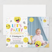 Carte d'invitation photo de la fête d'anniversaire (Devant / Derrière)