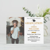 Carte d'invitation photo de la fête de graduation (Debout devant)