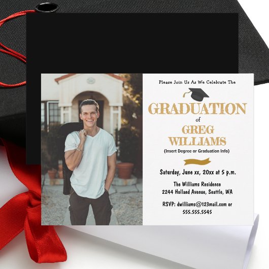 Carte d'invitation photo de la fête de graduation