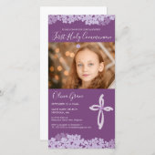Carte d'invitation photo de la première communion (Devant / Derrière)
