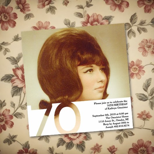 Carte d'invitation photo pour 70e anniversaire - 5